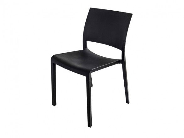 Silla Fiona negra apilable