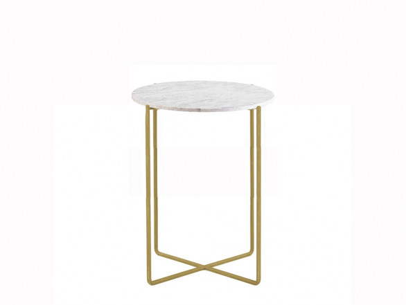 Mesa alta Cross dorada y mármol