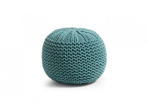 Puf cuerda verde turquesa